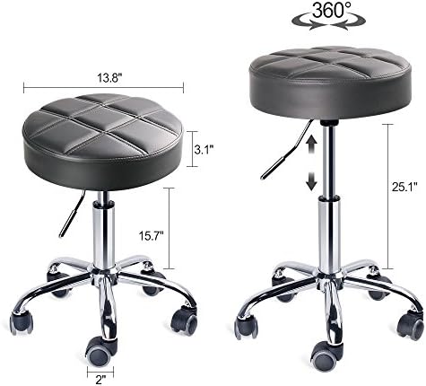 Leopard Round Rolling Stools, Adjustable Work Medical Stool ...