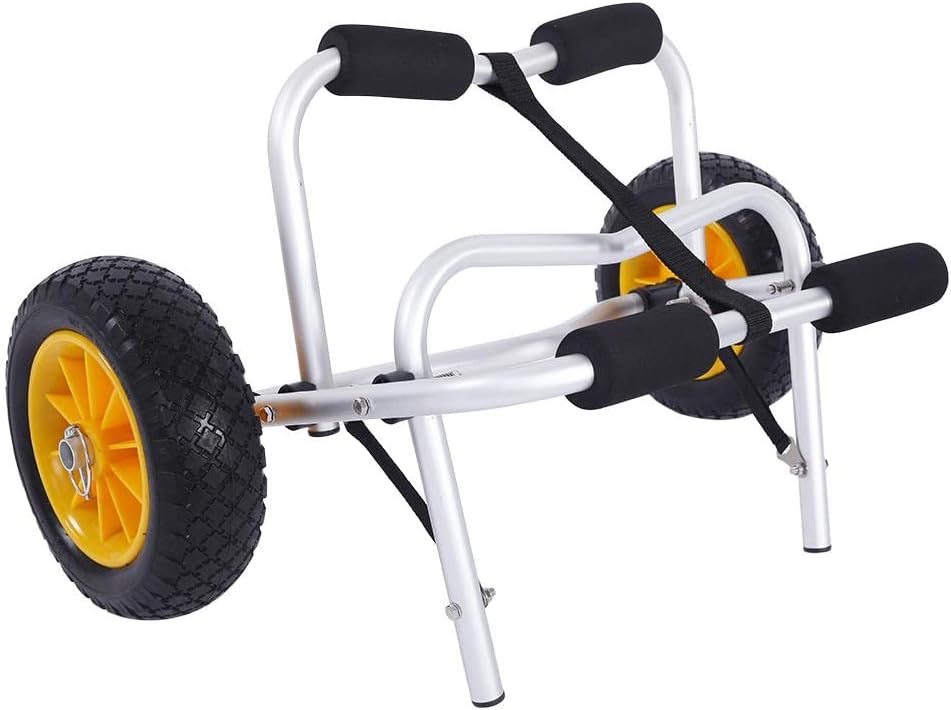 Ktaxon Kayak Cart Boat Canoe Carrier Dolly Trailer Tote, Foldable Paddle Board Trolley Boat Trailer Transport with NO-Flat Airless Tires Wheels