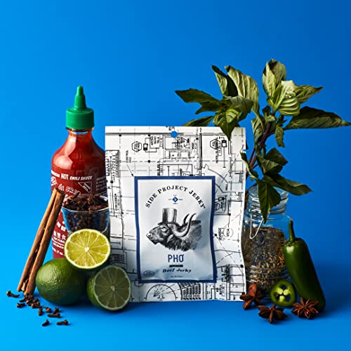 Side Project Beef Jerky - Gluten-Free Vietnamese Inspired Jerky, Zero Added Sugar, High Protein, Chef Crafted & Born In Philly - Pho Flavor, 2 Oz Pouches (Pack Of 3) #TOP1