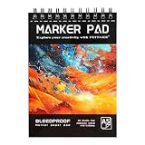 A5 Marker Paper Sketchbook Bleedproof Alcohol Markers Pad 60pages (30sheets) Double-Sided 120lb (200gsm) Thick Marker Paper Drawing Art Notebook Gift for Kids Artists