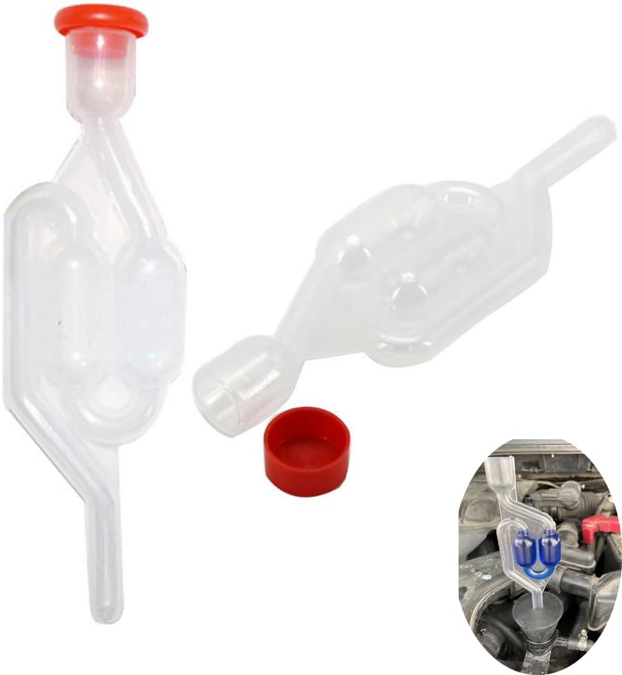 2 Pack Head Gasket Tester Airlock Replacement Twin Bubble Airlocks for Head Gasket Combustion Leak Test Detector Fluid Automotive Engine Block Leakage Detection