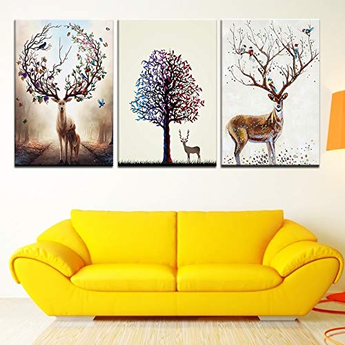 Tableau triptyque forêt de rêve grand format pour votre salon