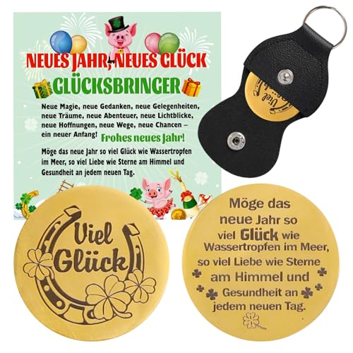 HOWAF lucky charms New Year's Eve 2024, New Year's Eve lucky charms lucky cents New Year's Eve gift shamrock horseshoe much luck lucky munches lucky pig card New Year's Eve gift New Year 2024