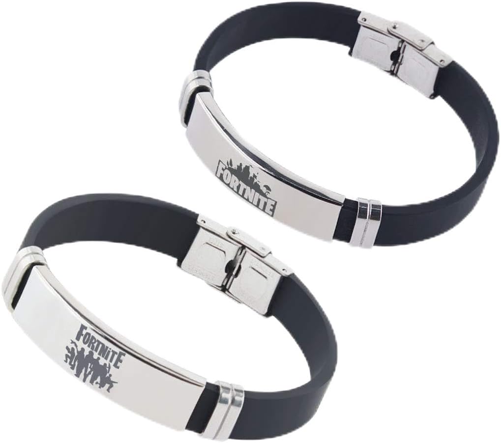 Birsppy GeeVen Bracelets Stainless Steel Silicone Wristband with Adjustable Waterproof Antirust for Teens Women Men Couple Bracelet (2 Pack)