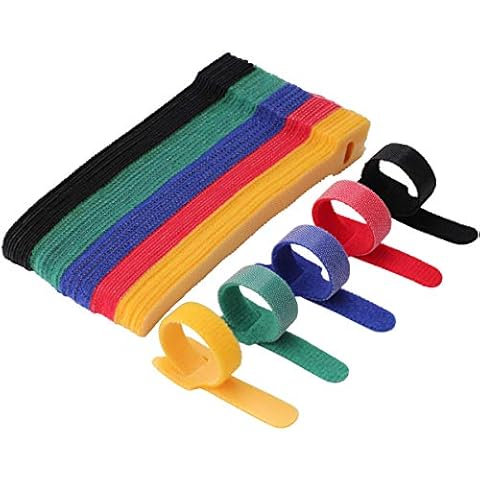 Cable Ties Reusable - Cable Straps Multi-Purpose Tie Wraps Fastening Straps Used for Headphones Phones Electronics PC Wire Cable Tidy Management - 5 Color Cover