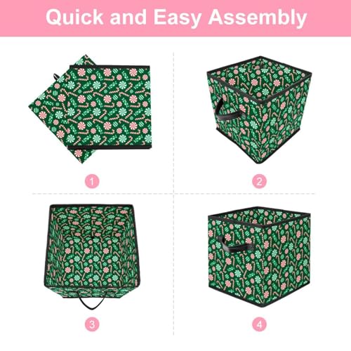 Boîte de rangement cube verte pliable gain de place pour vêtements - 6
