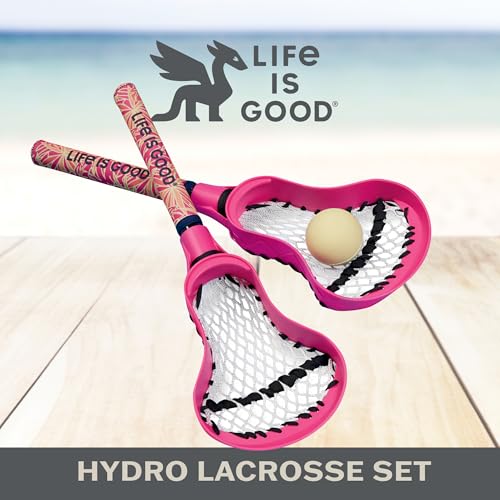 Image of Life is Good Hydro Lacrosse Water Game Set Waterproof Lacrosse Toss Game with Floating Ball,Foam-Grip Sticks for Pool, Beach