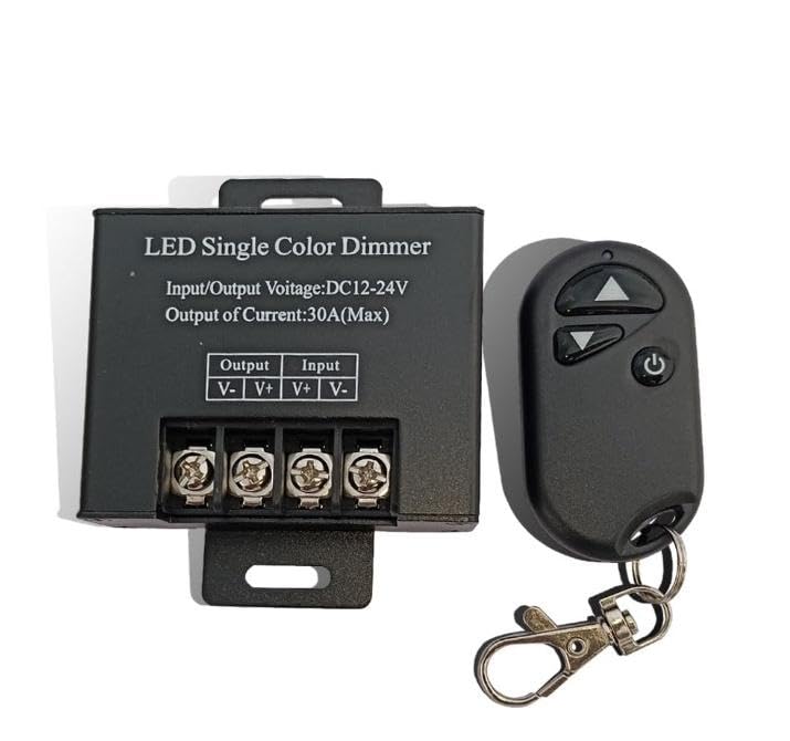 12V 24V 30A LED Dimmer Controller with Wireless RF Remote for Single Color LED Strip, COB Strip, 5050 3528 2835 SMD, PWM Brightness Control for Home, Ceiling & Cabinet Lighting-image-32