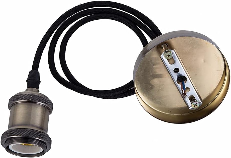 Lamp Covers Cupper Vintage E26 E27Lamp Holder Retro Pendant Light Socket Bulb Light Screw Socket Base 6 Colors - (Body Color: Silver)