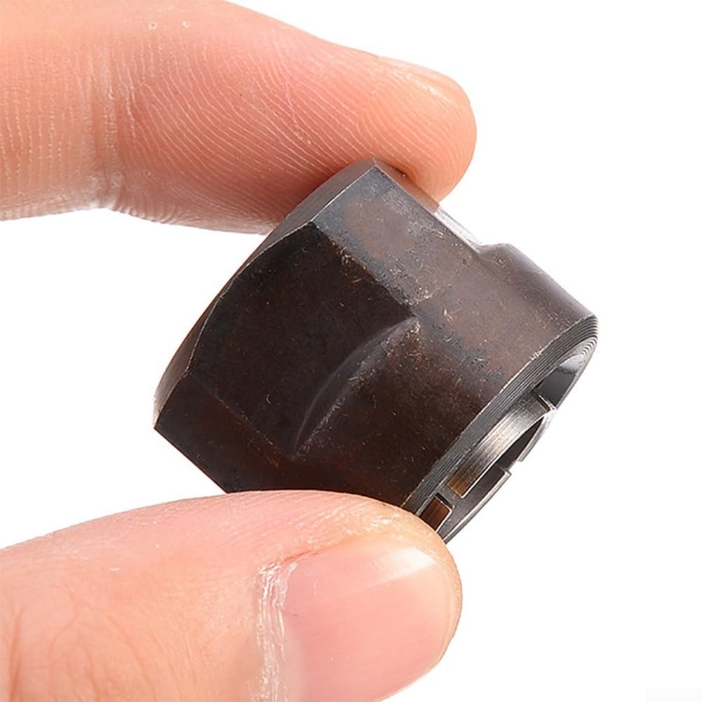 Router Collet Nut Replacement 2pcs Set, Metal Plunge Router Accessories with 12.7mm Center Hole and 1/2 Inch Half Inch Router Collet Size, Durable Router for Spare Parts for