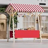 Tragbarer Verkaufswagen für den Außenbereich, faltbarer Lebensmittelständer, beweglicher Stand für Straßenmärkte und Veranstaltungen, Rot, 120 x 200 cm, ideal für Lebensmittelhändler