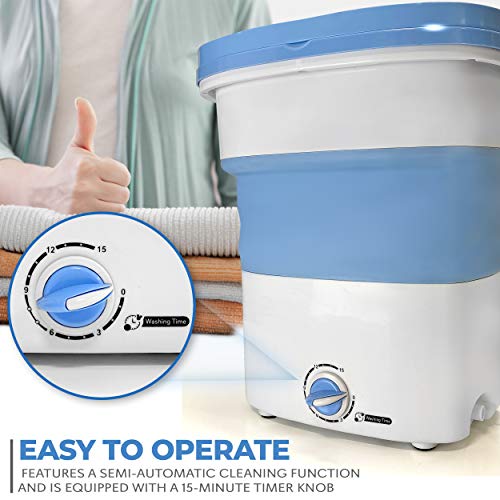 Pyle Portable Mini Washing Machine Lightweight Collapsible Bucket - Perfect For Camping, Travelling, Apartment, Dorm Usa Brand - Pure Clean Pucwm33 #TOP5
