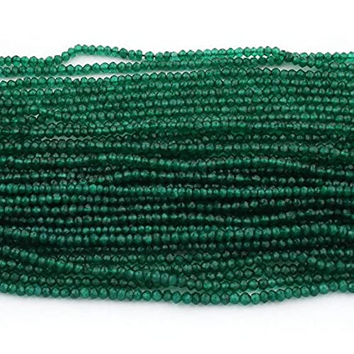 Perles onyx vert facettées 3mm LKBEADS pour création de bijoux uniques