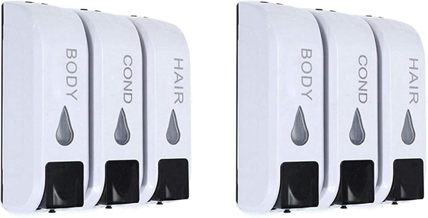 2X Triple Shower Soap Dispenser Wall Mounted Liquid Soap Shampoo Dispenser Washing Lotion for Bathroom