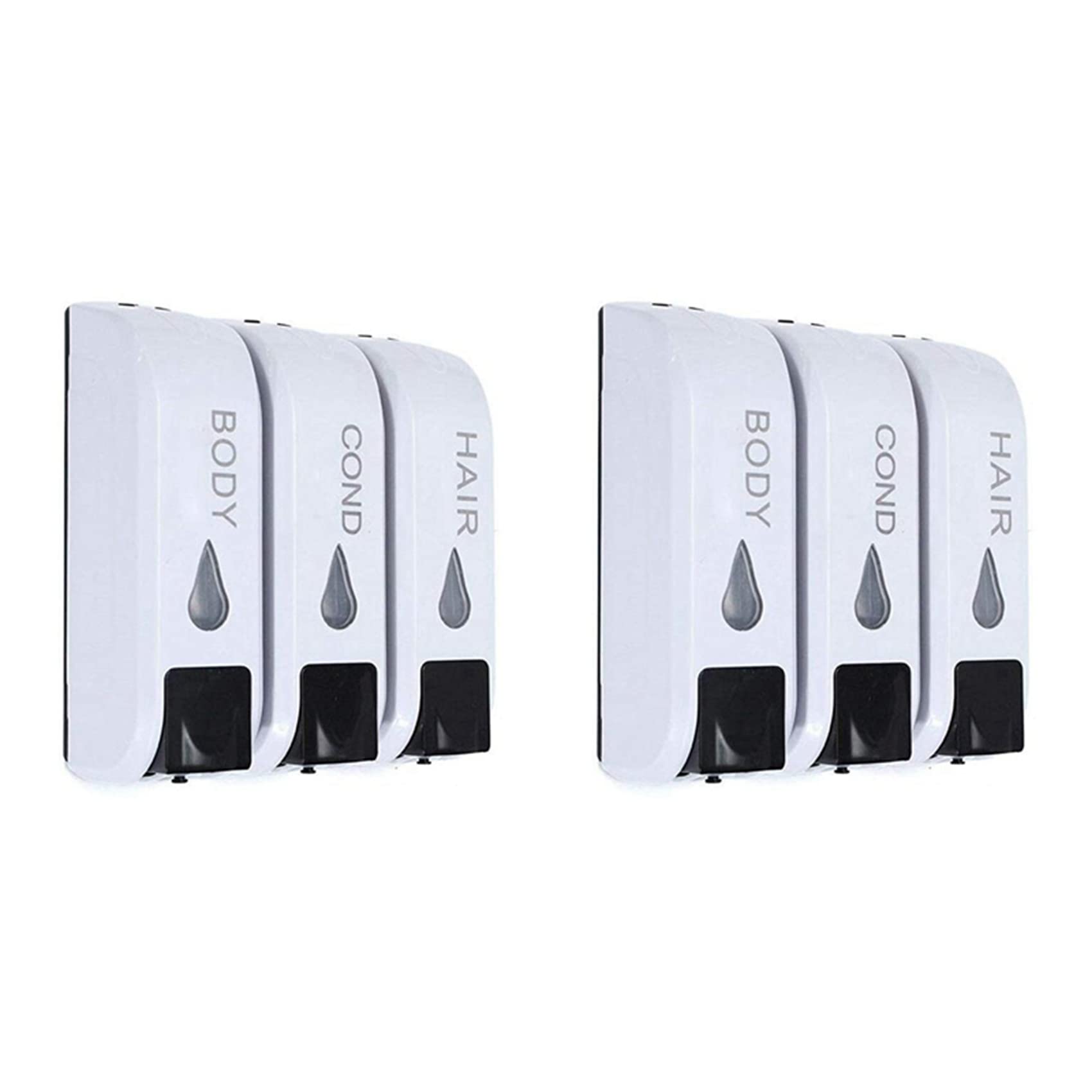 Hndhbfgrt 2X Triple Shower Soap Dispenser Wall Mounted Liquid Soap Shampoo Dispenser Washing Lotion for Bathroom