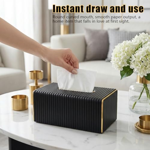 Ecofocet Leder Taschentücher Box, Kosmetiktücherbox, Rechteckig Taschentuchspender Halter, Kosmetiktücher Taschentücher Boxes, Serviette Tissue Box Holder für Esszimmer Kommode Badezimmer