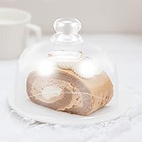 Vista 9 de Cubierta de cristal para tartas, cúpula transparente de 5 pulgadas, tarro de campana para exhibición de alimentos, cubierta protectora a prueba