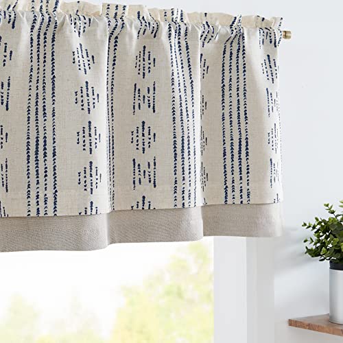 jinchan Geometric Striped Boho Valance Curtains Blackout Double Layer Valance for Windows 18 Inch Farmhouse Window Treatment for Kitchen Living Room B