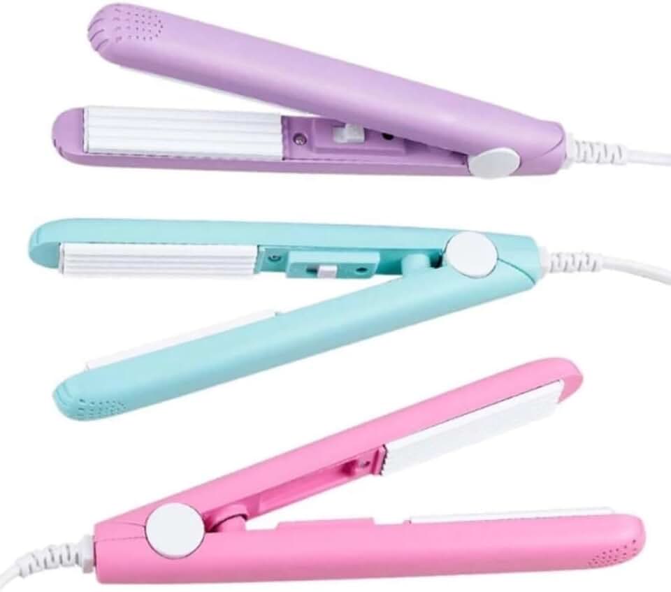 Prancha Mini Chapinha Super Pequena De Bolsa Bivolt Barba Curta Franja -Santeletro