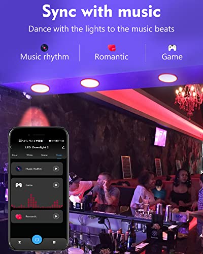 Bulbeats 4Pack Led Smart Recessed Lighting 4 Inch, 2700K-6500K+Rgbcw Color Changing Downlight, 9W 1000Lm Cri90+ Dimmable Retrofit Led Can Light Compatible With Alexa/Google, Wet Location Rated #TOP5