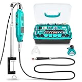 GOXAWEE Mini Amoladora Eléctrica Multiherramienta con Brazo Telescópico/Tabla de Abrazadera 288 Accesorios Kit (VERDE)