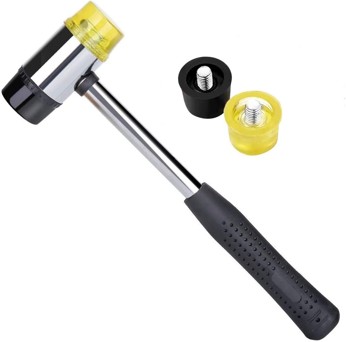 Soft Mallet , 30mm Double-Faced Rubber Soft Head Hammer for Jewelry Craftsman, Leather Crafts, Wood, Flooring Installation and More - Lightweight Non-Sparking Blow Non-Slip Plastic Handle