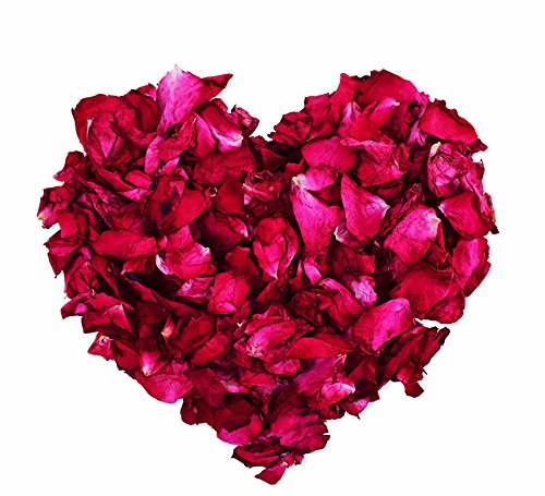TooGetトゥーゲット乾燥天然本物の赤いバラの花びらドライフラワー卸売結婚式の装飾に最適、バス、ボディウォッシュ、フットウォッシュ、お茶、ベーキング、ポプリ、クラフト - 60グラム [2]