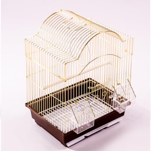 Biizhe 鳥かご 鳥ケージ 鳥籠 鳥小屋 バード 金属製 コンパクト 手乗り エサ入れ付き 軽量 和風 半円 アーチ 引き出しトレイ 耐久メタル 持ち運び インコ 文鳥 ?? 鸚哥 バード 小型 移動 鳥 キャリー バード用品 おしゃれ 中小型鳥向き(