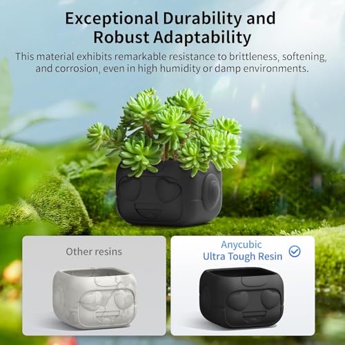 Image of 3IDEA ANYCUBIC Ultra Tough Resin, 3D Printer Resin with Strong Impact Resistance & High Flexibility, Suitable for Direct Use or as an Additive, Wide Compatible for LCD Resin 3D Printers (Black, 1kg)