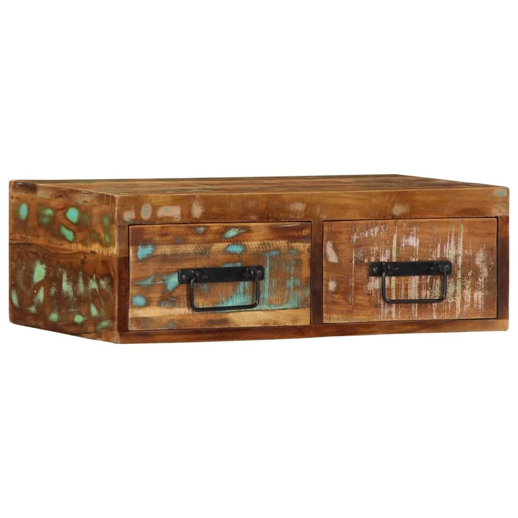 TV-Wandschrank aus massivem Altholz 60x30x19 cm, platzsparend, mit reichlich Stauraum für Wohnzimmer, Mediengeräte, DVDs, Blu-ray, HiFi und Gaming Zubehör
