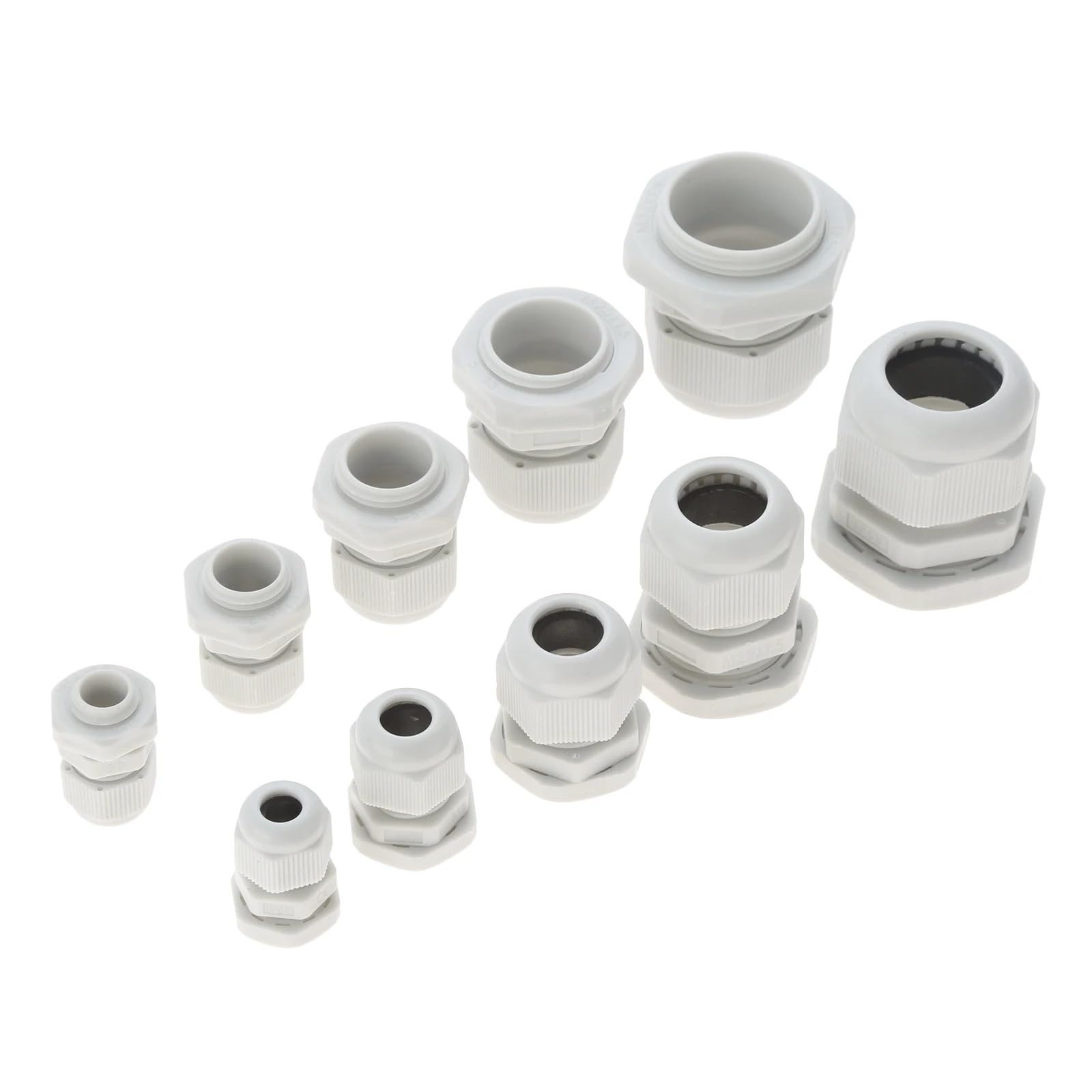 36 pz Kit Pressacavi Regolabile 3-21mm Dado di Bloccaggio Connettore Giunto IP68 Impermeabile M12 M16 M20 M25 M32 plastica nylon