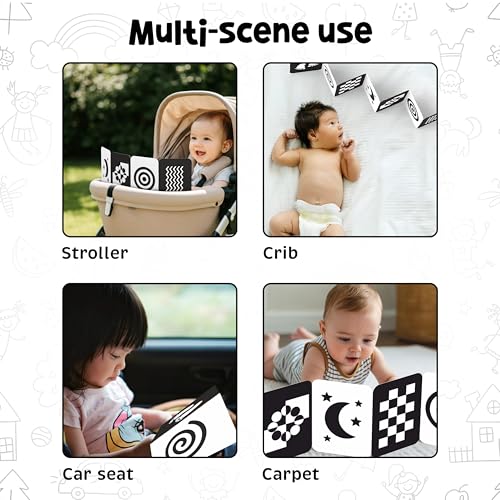 Image of SPARTAN KIDS High Contrast Flash Cards for Newborn 0-12 Months | Black & White Baby Sensory Toys | 14 Patterns