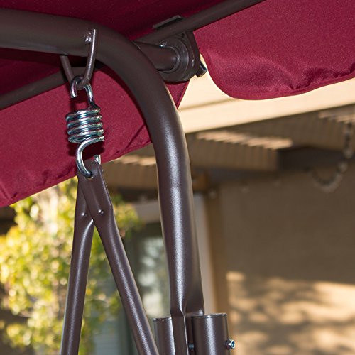 image for BELLEZE Porch Swing Soft Cushioned Sunlight Protection 3 Seat Polyeste