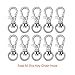 Paxcoo 100 Pcs Metal Swivel Lanyard Snap Hook with Key Rings (Silver)