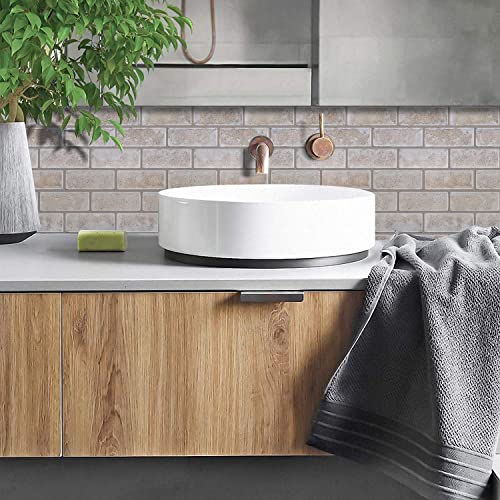 Vamos Tile 10-Sheet Subway Tiles Peel And Stick Backsplash For Kitchen, Thicker 12"X12" Self Adhesive Shiny Pet Wall Tiles Stick On Backsplashes For Kitchen And Bathroom (Slate Veins) #TOP1