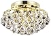 Elegant Lighting Corona Flush-Mount Light Fixture Contemporary 4-Light Gold Steel Wire Royal-Cut