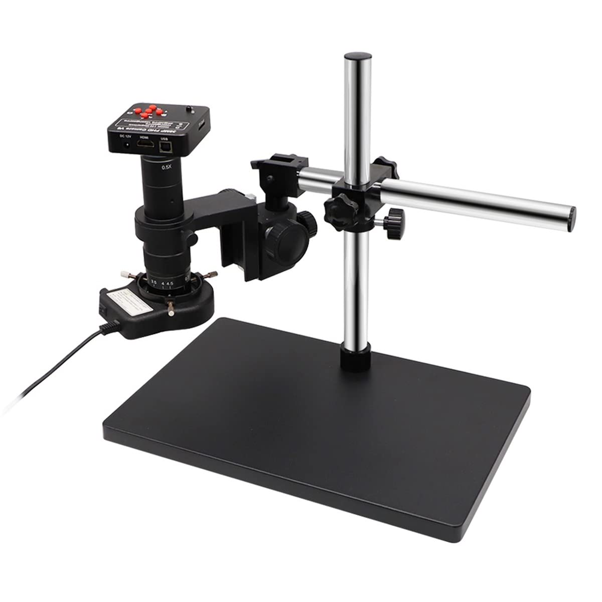 ASerZenith Microscope Kit 2/14/16 Mp 38Mp Digital Electronic Monocular Microscope Camera, 180X Lens Holder Lamp Microscope Lens Adapters,38Mp Hdmi-Black Holder