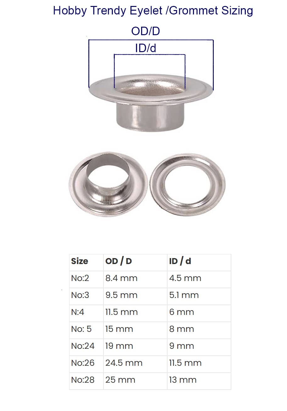 Hobby Trendy Self-Piercing Grommet Dies #3#5#24 for Grommets and Eyelets (#2 (Inner Diameter: 4 mm))
