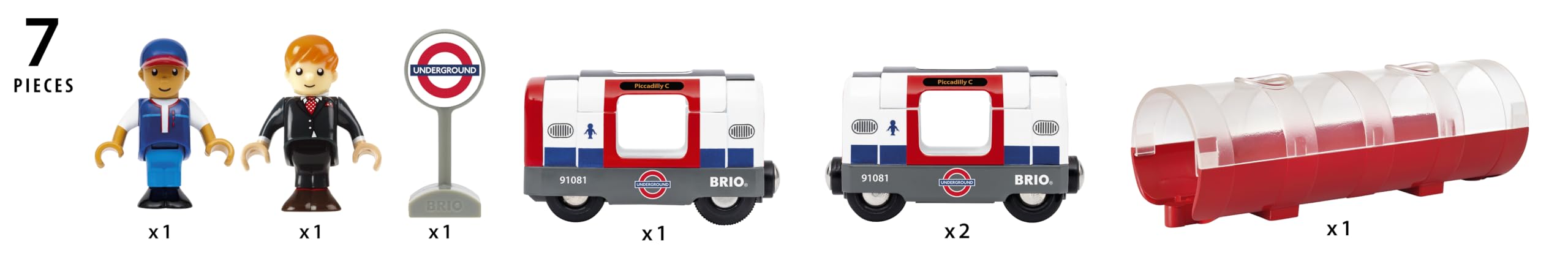 BRIO World - 36085 Trains of the World Londoner U-Bahn mit Licht und Sound - Spielzeugzug mit Licht & Sound für Kinder ab 3 Jahren