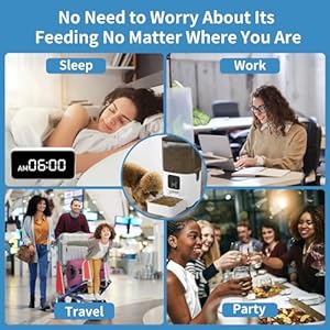 Automatic Cat Feeders with 6L Large Capacity Food Storage: Timed Pet Feeders with Programmable Feeding Schedule, Detachable for Easy Clean, Up to 36 Portions Per Day for Large Dog (25 Cup) Automatic Cat Feeders with 6L Large Capacity Food Storage Timed Pet Feeders with Programmable Feeding Schedule Detachable for Easy Clean Up to 36 Portions Per Day for Large Dog 25 Cup