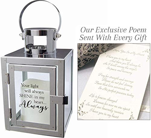 Lantern Sympathy Gift with Message and LED Candle for Funeral or Memorial Comfort The Grieving for Loss of a Loved One