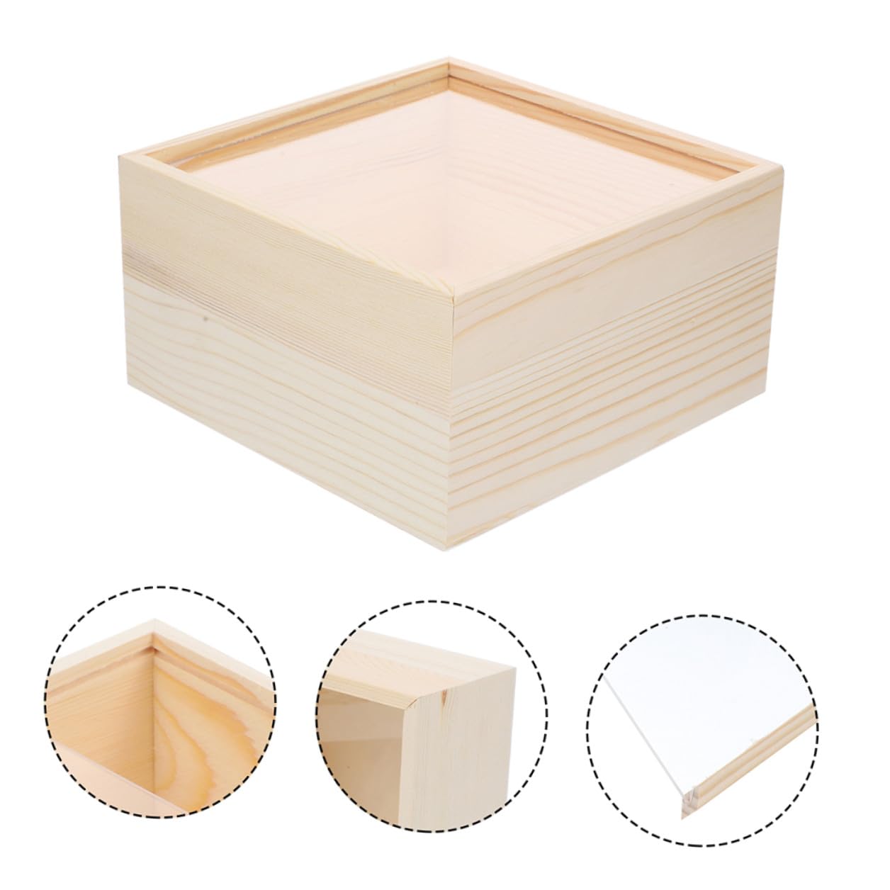 Schmuckkästchen Aufbewahrungsbox mit Schiebedeckel 2 Stück aus Acryl und Holz im Vintage Stil für Ketten und Anhänger für Hochzeiten