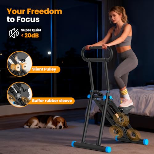 Image of HXD-ERGO Stair Stepper, Upgrade 6-Level Resistance Stair Master with Adjustable Handlebar, Folding Stair Climber Workout Machine