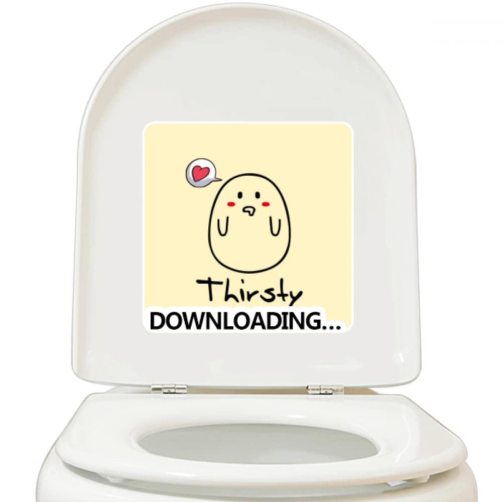 N/A Lovely Expression Longing Appetence Stickers Adhesive Waterproof Toilet Decal