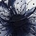 fghuim Women's Organza Church British Bridal Tea Party Wedding Hat Feather Hair Clip Fascinators Hat (Navy Blue)
