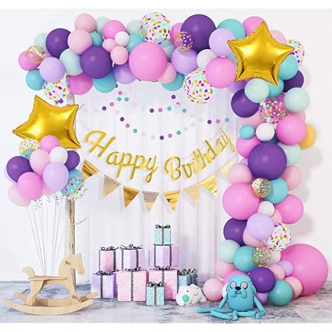 YHmall Unicorn Birthday Balloons Arch Set Cover