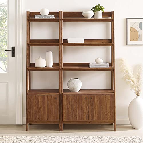 Modway Bookshelf Display Cases In Walnut - Set Of 2 #TOP2