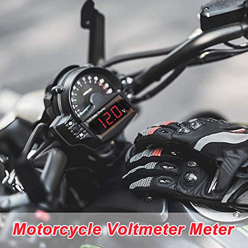 DC 12V Auto Digitales Voltmeter LED Anzeige Spannung Messung Auto Digitales Spannung Messer Panel 4-28V Voltmeter Anzeige für Fahrzeug Motorrad Lastwagen ATV SUV (Rot)