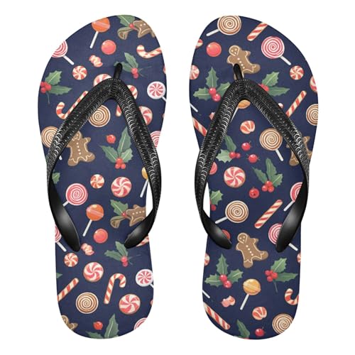 Burbuja Candy Cane Flip Flops for Women Men, Soft Thong Sandals Rubber Slippers for Pool Beach Essentials