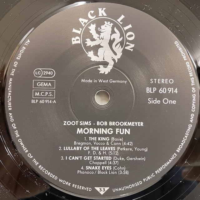 独LP Zoot Sims, Bob Brookmeyer Tonite's Music Today BLP60907 BLACK